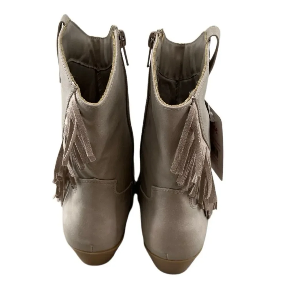 Justice Girls Cowgirl Western Boots With Fringe Size 2